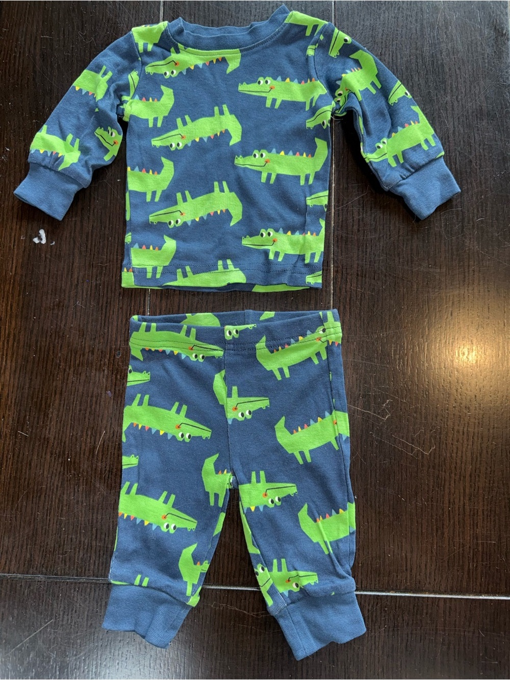 George Navy and Lime Crocodile Print Pajama Set